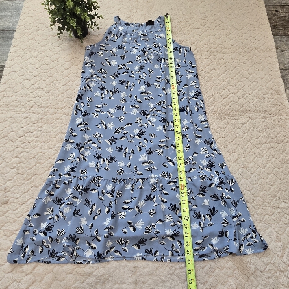 J. Jill Wearever Collection Blue Floral Sleeveless Flounce Midi-Dress, Small - Picture 5 of 10